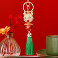 Jeweled Ingot Dragon Tassel Keychains in Six Bright Color Options view 7