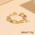 Silver Gold Open Wave Band Adjustable Ring Two Finishes view 4
