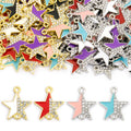 Enamel-Look And Crystal-Accented Gold Silver Star Alloy Connectors in 12 Styles view 4