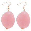 Pink Magenta Clear Acrylic Oval Bead Necklace Gold Tone view 5