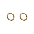 Gold Polished Small Circular Hinged Hoop Earrings Pair view 5