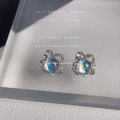 Silver-Tone Liquid Open Frame Aurora Sphere Stud Earrings view 3