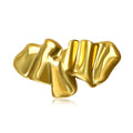 Folded Ribbon Brooch In Sculptural Silver And Gold Tones view 1