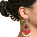 Eight Color Teardrop and Flower Upper Ear Chain Earrings view 6