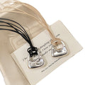 Black Cord Necklace With Silver Tone Open Pendant Jewelry Design view 5