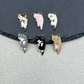 Enamel Alloy Cartoon Cat Charm Pendant Gold-Tone Six Colors view 1