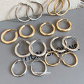 Large Round Metal Hoop Earrings In Three Finishes Statement Jewelry view 3