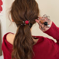 Smoky Clear Spiral Coil Hair Ties With Silver Or Brown Round Bead view 3