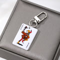Silver Tone Playing Card Acrylic Clip Keychains in Four Designs view 9