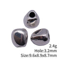 Smooth Irregular Pebble Spacer Bead Metal Jewelry Making Component view 3