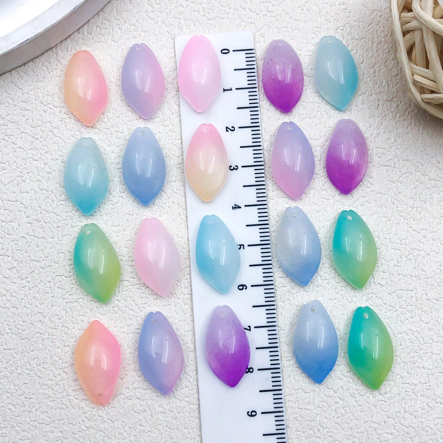 Acrylic Lotus Leaf Lotus Flower Charm Pendants for Hair Stick Headpiece Jewelry Making