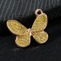 Pave Rhinestone Butterfly Charm Pendant Silver Tone And Gold Tone view 11