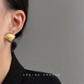 Gold Brushed Matte Square Diamond Stud Earrings Pair view 2