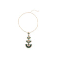 Gold Fan Crystal Drop Necklace And Post Earring Styles view 5