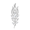 Crystal Feather Brooch in Rose Gold or Silver Tone view 5