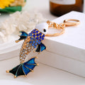 Rhinestone Enamel Koi Fish Keychain Gold Tone Metal Charm view 3