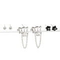 Black Star Clear Look Mixed Three Pair Stud Earring Set view 5