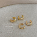 Gold Double Twisted Rope Open Ear Cuffs Clip Style view 3