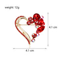 Heart Crystal Metal Brooch Pin for Jackets and Lapels view 2