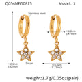 Gold Star Zircon Drop Hoop Earrings Smooth Twist Pavé Styles view 11