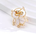 Black Silver Tone Owl Polished Two Designs Metal Brooch Pin view 4