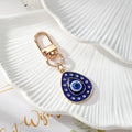 Gold Tone Rhinestone Evil Eye Heart and Teardrop Snap-Hook Keychains view 5