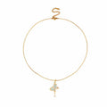 Blue Crystal Butterfly Drop Necklace in Silver Tone or Gold Tone view 5