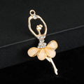 Gold-Tone Rhinestone Ballerina Dancer Charm Pendant Eight Colors view 3