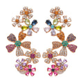 Multicolor Floral Vine Statement Stud Earrings Statement Pair view 5