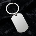 Blank Rectangle Dog Tag Metal Keychain Silver Engraving view 3