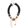Plush Choker Necklaces With Star Bear And Crystal Drop Charms view 5