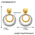 Polished Double Circle and Teardrop Drop Earrings Stainless view 6