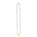 Faceted 8mm Round Bead Necklace With Gold Tone Ring Clasp view 5