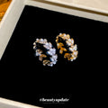 Wheat Leaf Pearl Open Ring Zircon Accents Gold Or Silver view 4