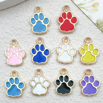 Enamel Colorful Cat Paw Metal Charms with 40 Listed Options