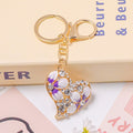 Enamel Flower Heart Keychain Rhinestone Metal Charm view 8