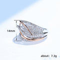 Two-Tone Multi-Rail Pave Wide Ring In Rose And Silver Tones view 5