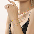 Multicolor Natural Stone Abacus Bead Station Necklace Bracelet view 4
