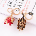 Enamel Rhinestone Elephant Keychain Metal Lucky Animal Charm view 4