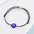 Round Blue Evil Eye Cord Bracelets in Six Bright Colors view 5