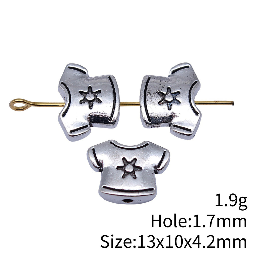 13x10x4.2mm 1.9g Antique Silver Zinc Alloy Baby Shirt Small Hole Beads for DIY Bracelet Jewelry Making