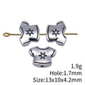 Sun T Shirt Spacer Bead in Antique Silver Metal Finish view 3