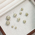 Cream Pearl Dome Stud Earrings Five Sizes 8 to 16mm view 4