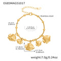 Gold Ocean Charm Bracelets Shells Fish Leaves Hearts Bells view 8