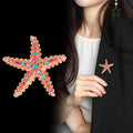 Starfish Crystal Enamel Two Designs Metal Brooch Pin view 4