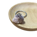Flocked Mini Hedgehog Plush Keychains Silver Ring 5 Poses view 5