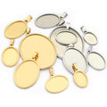 Oval Stainless Steel Bezel Trays in Gold and Steel Tones view 5