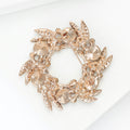 Leaf Wreath Crystal Brooch Pin in Purple or Green Decorative Jewelry view 4