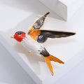 Flying Swallow Brooch in Four Multicolor Enamel Palettes view 4