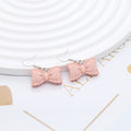 Pink and Brown Polka Dot Bow Earrings and Clip Keychains view 4